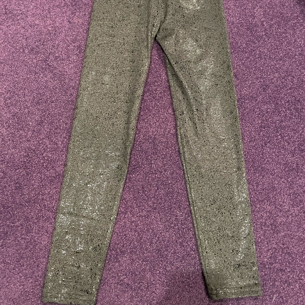 black metallic leggings girls size medium DORI CREATIONS